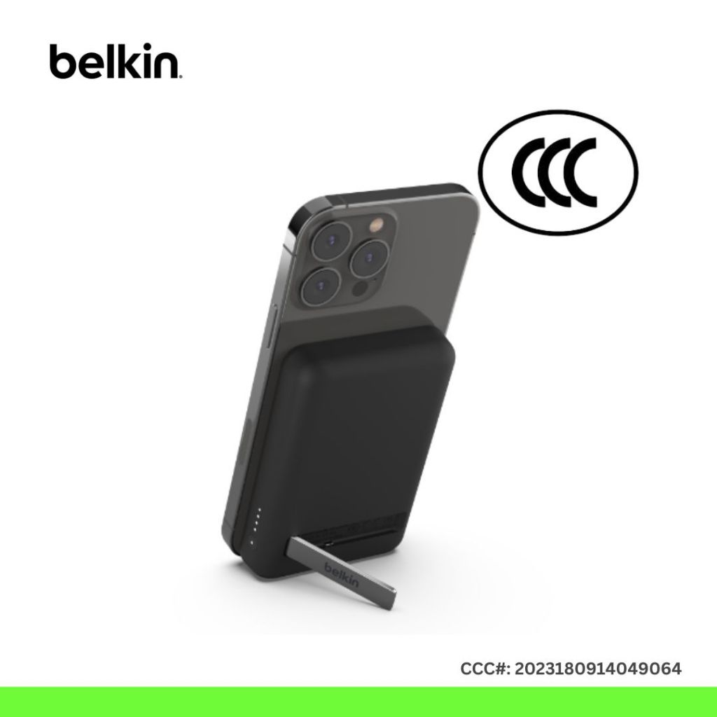 Pin sạc dự phòng không dây Belkin 5000mAh Magnetic 7.5W, có chân chống, kèm cáp USB-C 1m | BigBuy360 - bigbuy360.vn