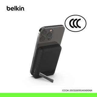 Pin sạc dự phòng không dây Belkin 5000mAh Magnetic 7.5W, có chân chống, kèm cáp USB-C 1m