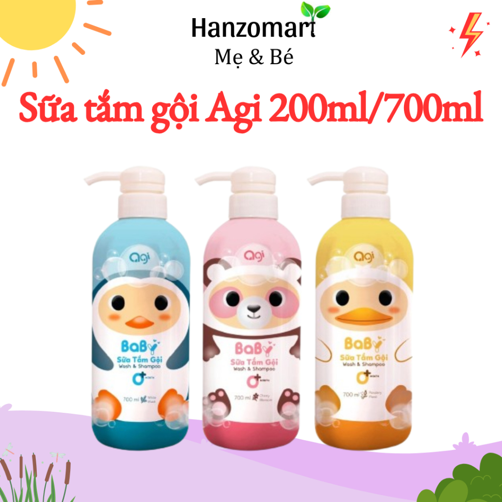Sữa tắm gội Agi cho bé 200ml/700ml