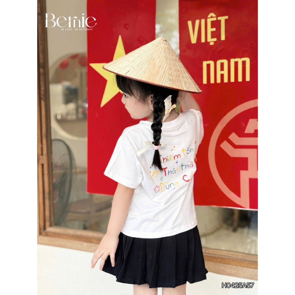 Áo Cotton Bé Trai Bé Gái In Hình Lá Cờ Việt Nam Bernie H0425A57 Size 80-130 (9-24kg)
