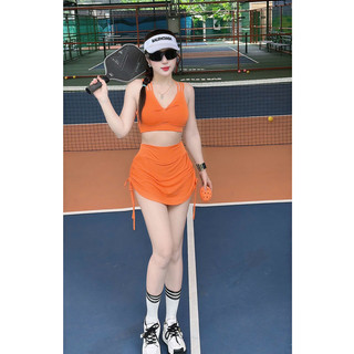 Bộ váy thể thao ST02  tập gym, aerobic, đi bơi, đi biển... chất thun poly co giãn thoải mái