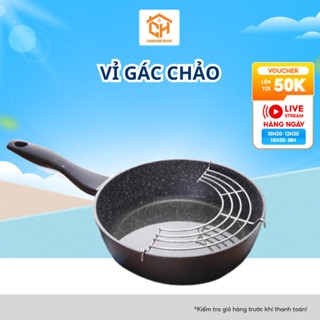 Vỉ Gác Chảo Chiên Rán Dầu Mỡ Loại Dày Bằng Inox Cam Homeware
