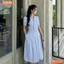 Đầm thiết kế BEMINE cổ tim cavat giả dáng chữ A tùng xếp ly phù hợp đi làm-MT11112