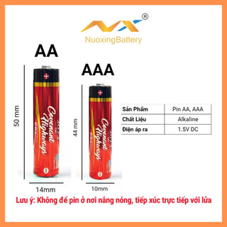 Pin Đỏ AA /AAA NUOXING 1.5V Alkaline – Vỉ 4 Viên Pin Tiểu Cho Điều Khiển, Đồ Chơi,Thiết Bị Gia Dụng