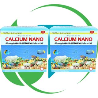 Combo 2 Hộp Calcium Nano Đại Dương 100 Viên - Rostex - Vinaphar - Vitamin Phục Hồi