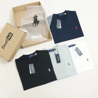 Áo Thun Basic Thêu Ngựa Nhãn Cổ Dệt RL Tem Vàng Cotton Co Dãn 4 Chiều Form Âu Regular Fit