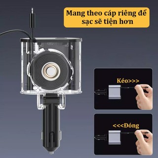 Tẩu Sạc Nhanh Ô Tô 120W 4in1 Bộ sạc xe hơi USB Type-C Lightning có sạc siêu nhanh ​sạc điện thoại​