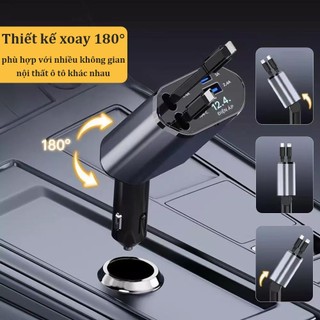 Tẩu Sạc Nhanh Ô Tô 120W 4in1 Bộ sạc xe hơi USB Type-C Lightning có sạc siêu nhanh ​sạc điện thoại​