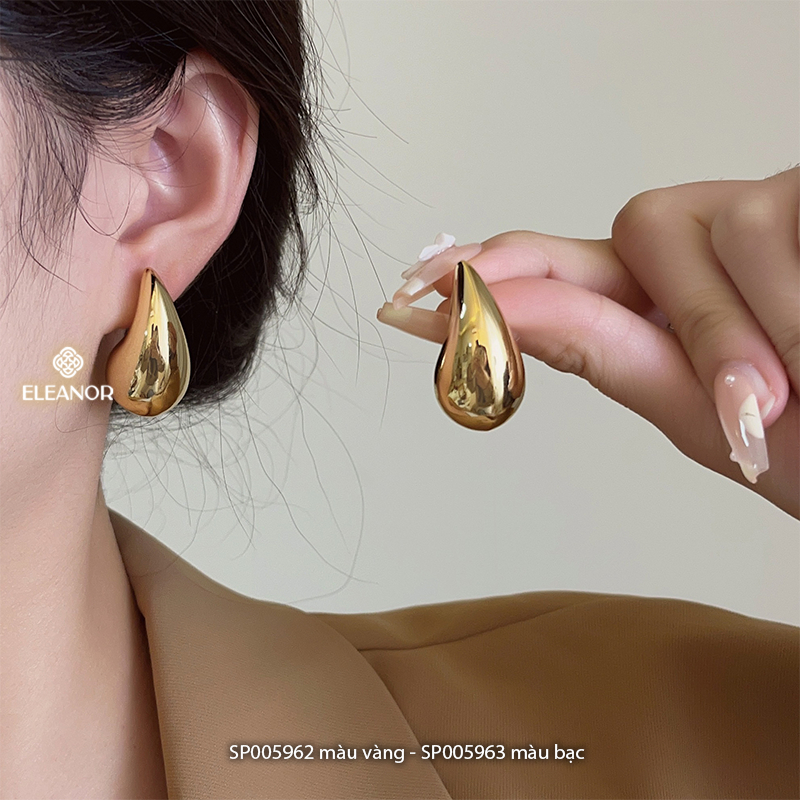 Bông tai nữ chuôi bạc 925 Eleanor Accessories hình giọt nước phụ kiện trang sức khuyên tai 5962