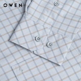 Owen - Áo sơ mi dài tay Regular Fit AR250062DT màu Xanh chất liệu Spandex