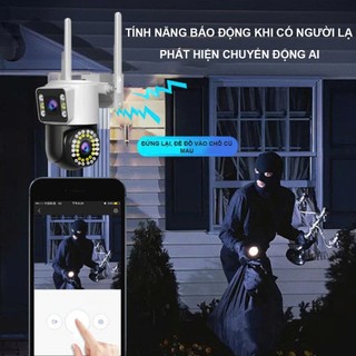 Camera Wifi Ngoài Trời Q42 Siêu Nét 15MP, Đàm Thoại 2 Chiều Thực, Cảnh Báo Chốn...