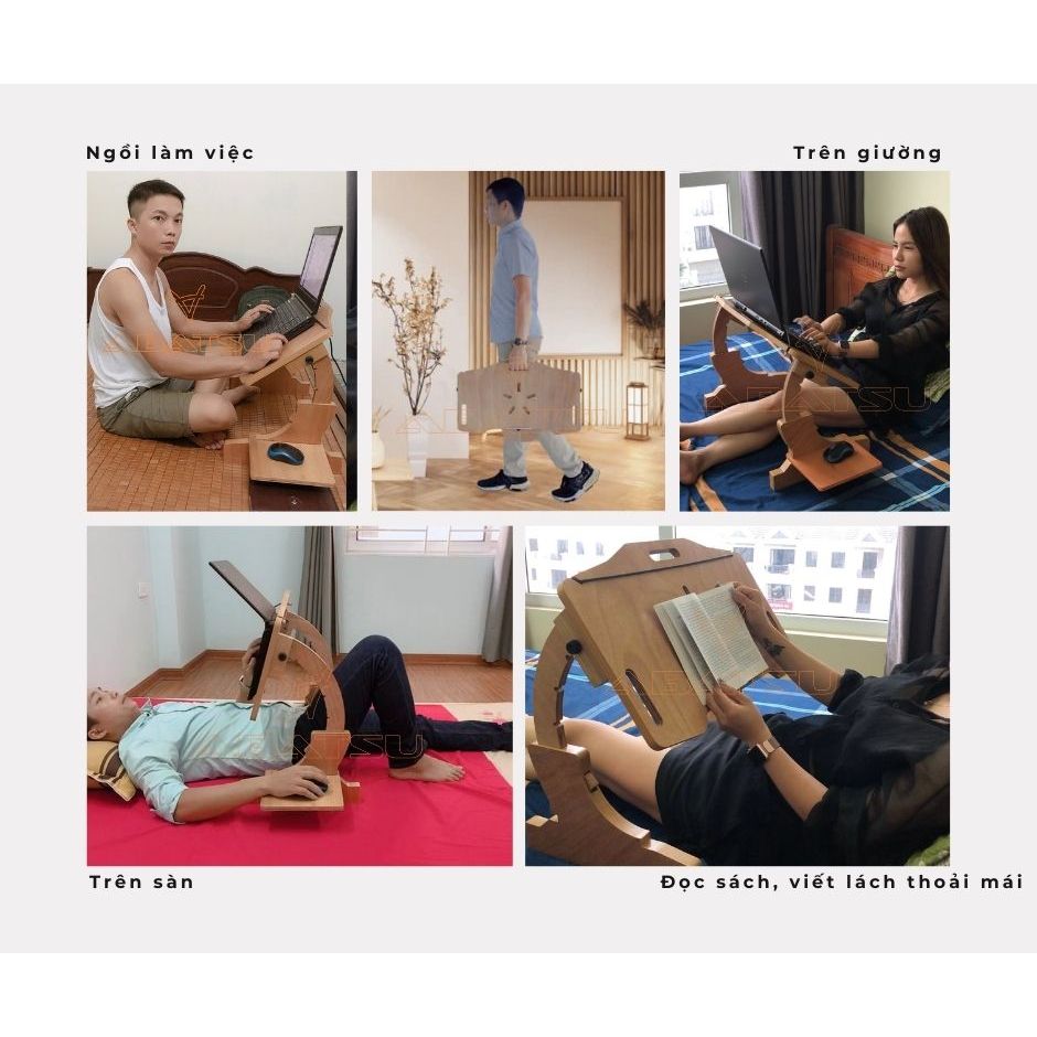 ( Bảo hành 3 năm) Bàn Nằm Bàn Học Gấp Gọn Thông Minh Giúp Thoải Mái Khi Dùng Laptop – Dùng Trên Giường, Sàn, Ghế