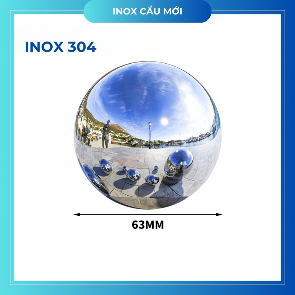 Quả cầu inox 304, thép không gỉ sáng bóng như gương, đa dạng kích thước, trang trí nội ngoại thất