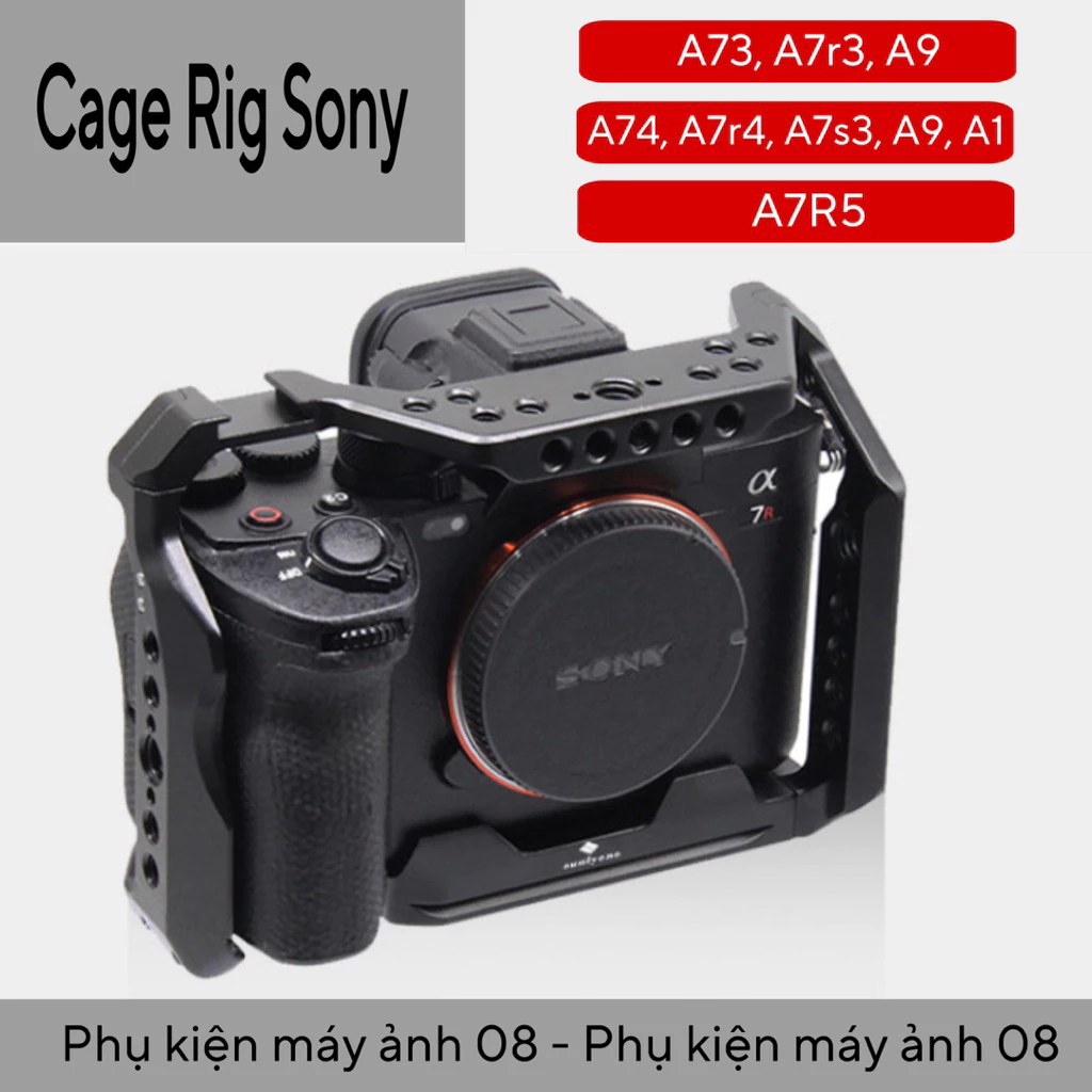 Khung máy ảnh xám titan và đen - Rig Cage Sony A73,A7r3,A7s3,A74,A7r4,A7r5,A9,A92,A1