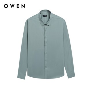 Owen - Áo sơ mi dài tay Slim Fit AS250015D màu Xanh bạc hà chất liệu Milk