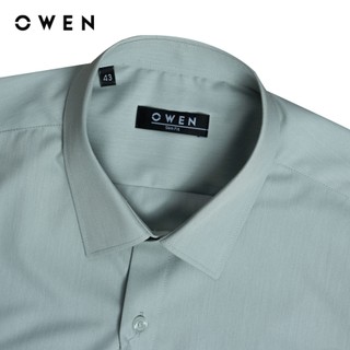 Owen - Áo sơ mi dài tay Slim Fit AS250015D màu Xanh bạc hà chất liệu Milk