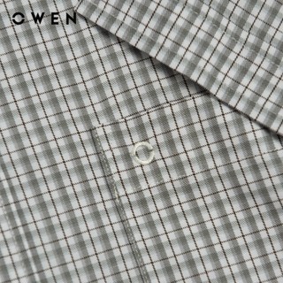 Owen - Áo sơ mi ngắn tay Body Fit AB250065NT màu Xám chất liệu Bamboo poly