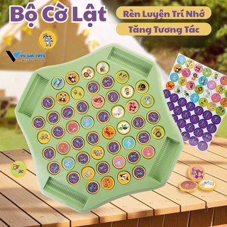 Đồ Chơi Cờ Lật Hình 4 Người Chơi Rèn Luyện Trí Nhớ Trò Chơi Board Game Giáo Dục Trí Tuệ Cho Trẻ Em Tăng Khả Năng Ghi Nhớ