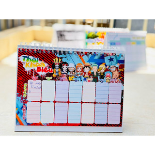 Thời Khóa Biểu để bàn, decor bàn học, Lịch 8 tuần. Hình ảnh brainrot, hoạt hình ngộ nghĩnh, vui nhộn.