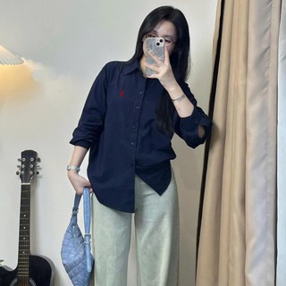 Áo Sơ mi nữ màu xanh than dài tay 247store áo sơ mi đi làm đi học