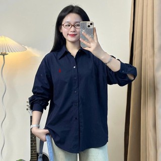 Áo Sơ mi nữ màu xanh than dài tay 247store áo sơ mi đi làm đi học