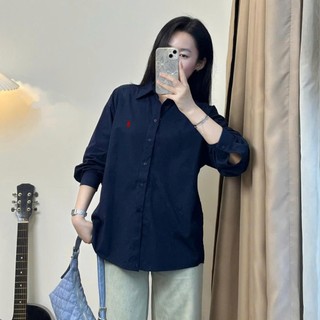 Áo Sơ mi nữ màu xanh than dài tay 247store áo sơ mi đi làm đi học