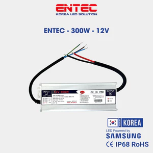 Bộ Nguồn LED Hàn Quốc EntecLed 300W-12V Chống nước, Nguồn LED Hàn Quốc chất lượng cao