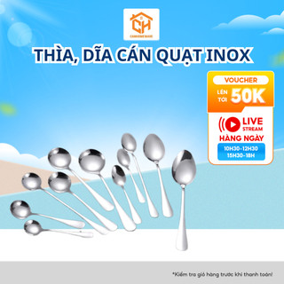 Thìa, Dĩa Cán Quạt Inox Hàng Dày Dặn, Sáng Bóng, Phù Hợp Cho Gia Đình, Trang Trí, Nhà Hàng Cam Homeware