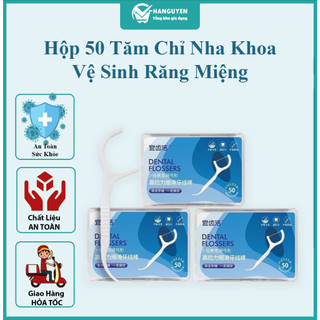 Hộp 50 Chiếc Tăm Chỉ Nha Khoa vệ sinh kẽ răng chân nướu chuyên dụng #A239