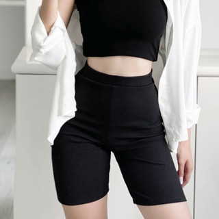Quần legging nữ lửng ngố vải co giãn cao cấp biker dáng ôm lưng thun tập gym yoga - qgoi196