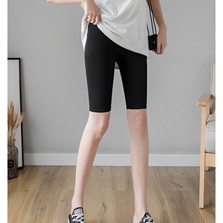 Quần legging nữ lửng ngố vải co giãn cao cấp biker dáng ôm lưng thun tập gym yoga - qgoi196