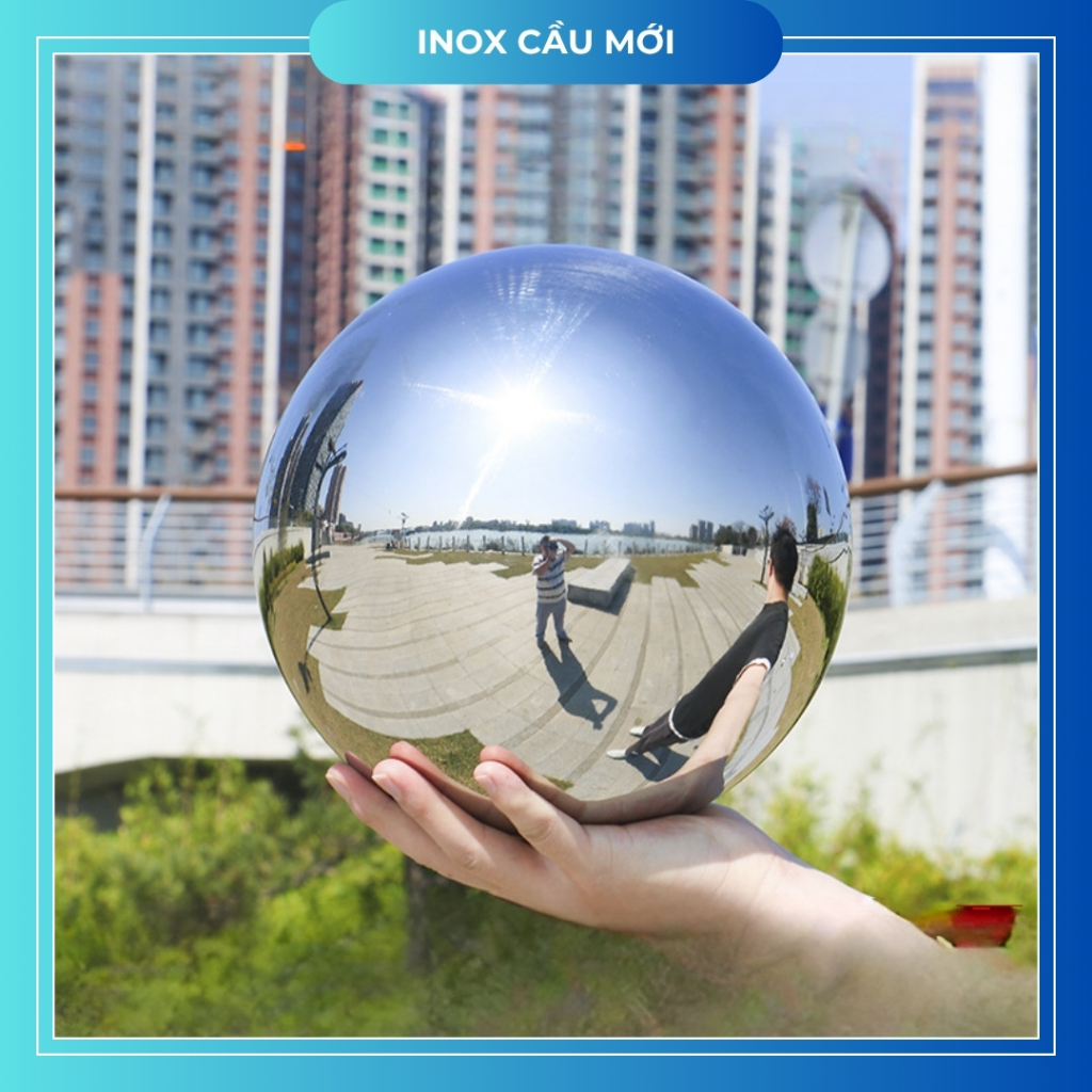 Quả cầu inox 304, sáng bóng như gương, kích thước lớn, trang trí cổng sân vườn nội ngoại thất