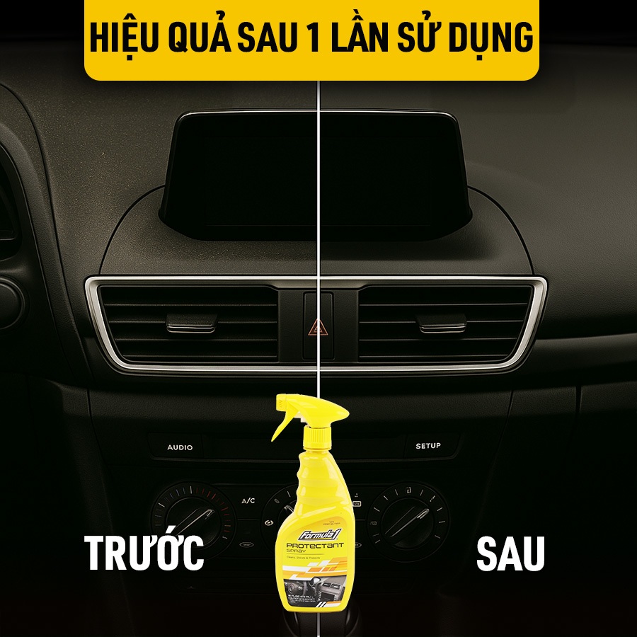 Bảo Vệ & Làm Sạch Nội Thất Xe FORMULA 1 615277 473ml Khử Được Mùi Hôi Trên Xe Ô Tô Xe Hơi Xe Tải