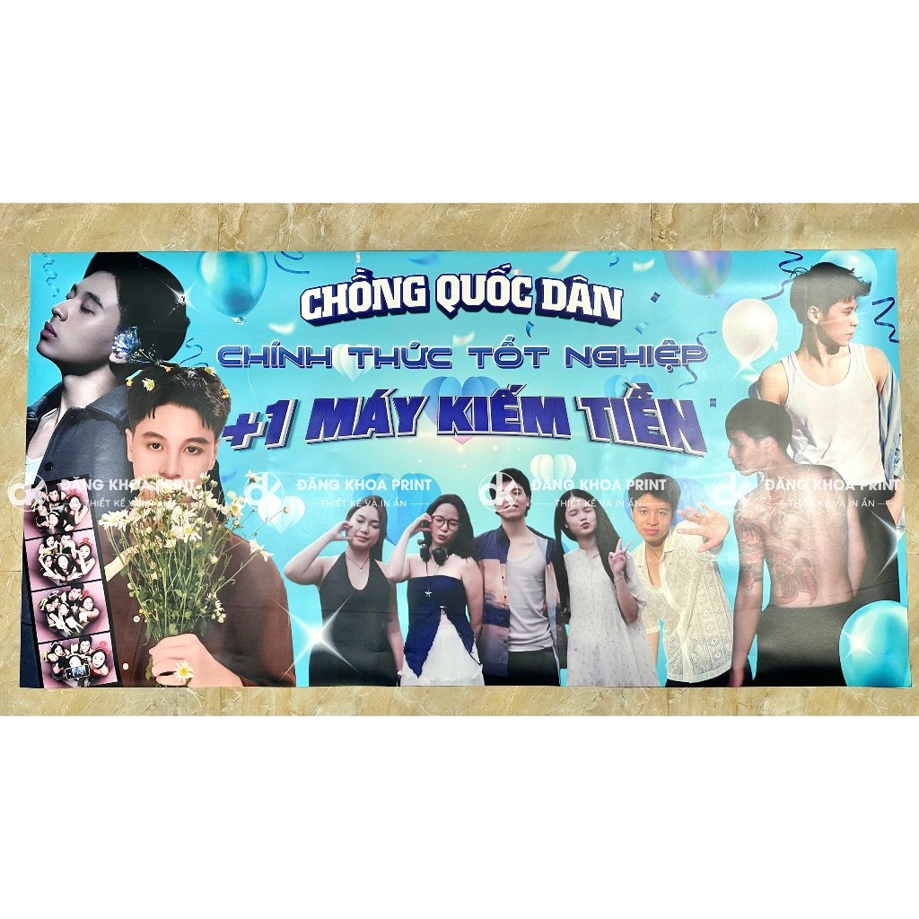 In PP băng rôn, banner tốt nghiệp, cổ vũ, chúc mừng sinh nhật, 20/11 , 8/3 - Free thiết kế - Khách cần gấp nhắn shop