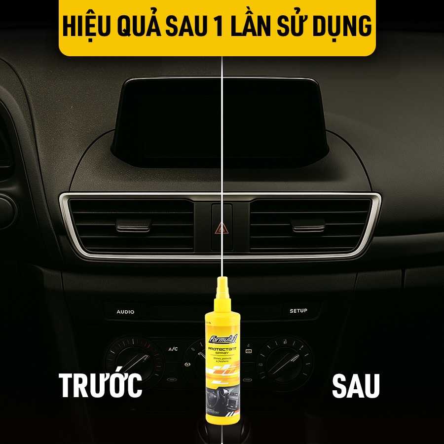 Vệ Sinh Và Bảo Vệ Taplo Xe Dạng Xịt FORMULA 1 615006 295ml Khử Mùi Được Phù Hợp Cho Nhiều Dòng Xe Ô Tô Xe Hơi Xe Tải