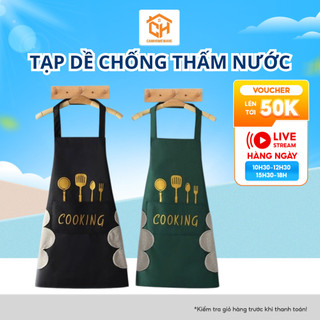 Tạp Dề Chống Thấm Nước Dầu Mỡ Có Lau Tay Bên Sườn Cam Homeware