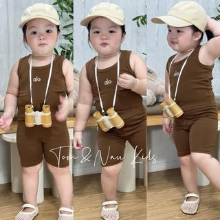 S237-[CÓ SIZE LỚN][tomnaukid] Set đùi Alo cho bé gái chất Zip Cotton size từ 9-34Kg