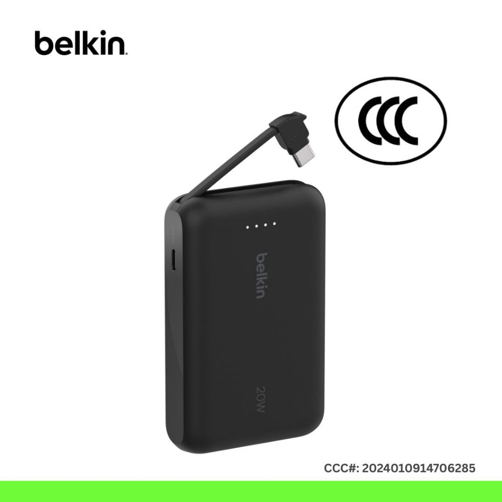 Pin sạc dự phòng Belkin Boost Charge dung lượng 10.000 mAh, sạc nhanh 20W PD kèm cáp USB-C bảo hành 2 năm | BigBuy360 - bigbuy360.vn
