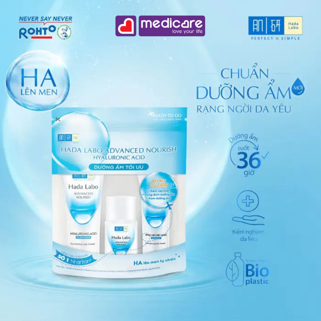 Bộ dưỡng da HADA LABO hỗ trợ sáng da, dưỡng ẩm 47g