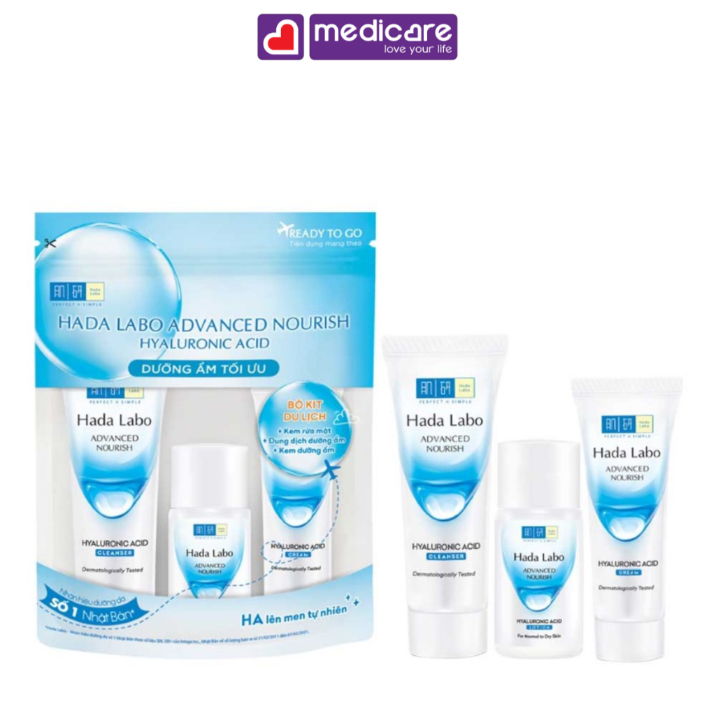 Bộ dưỡng da HADA LABO hỗ trợ sáng da, dưỡng ẩm 47g