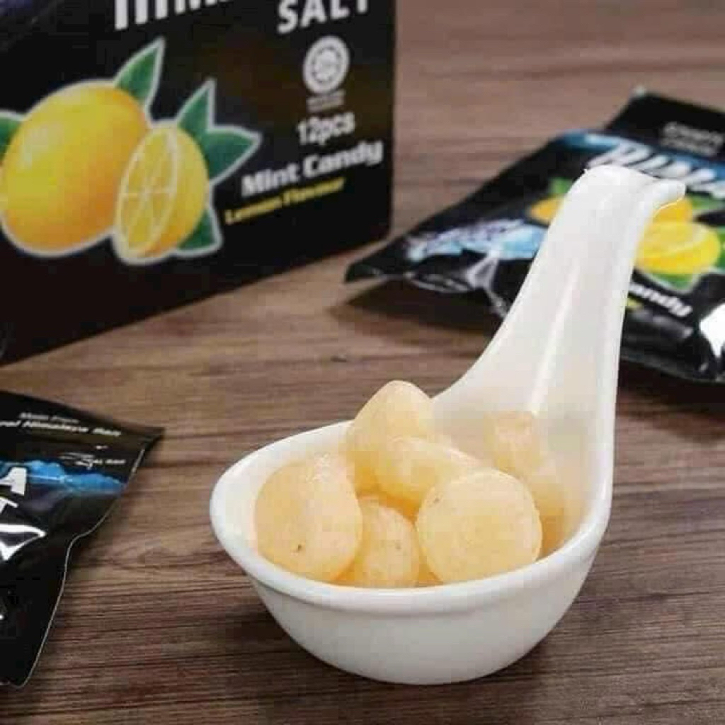 Kẹo chanh muối the mát himalaya hộp 12 gói date mới( hoa toc)