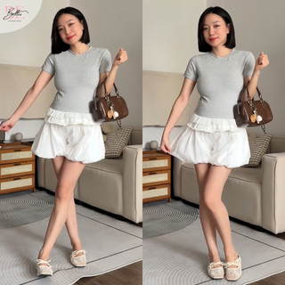 Quần Short Bí Bầu Belles Dáng Bí Phồng Chất Gió Mềm Mát 2 Lớp Có Túi Đáp Bụng Cạp Chun Co Giãn Thoải Mái QB01