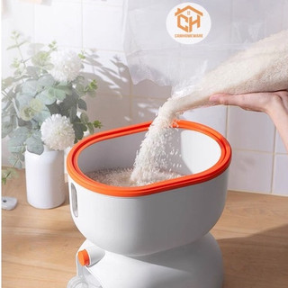 Thùng Đựng Gạo Thông Minh Tự Động 13kg và 7kg Cam Homeware