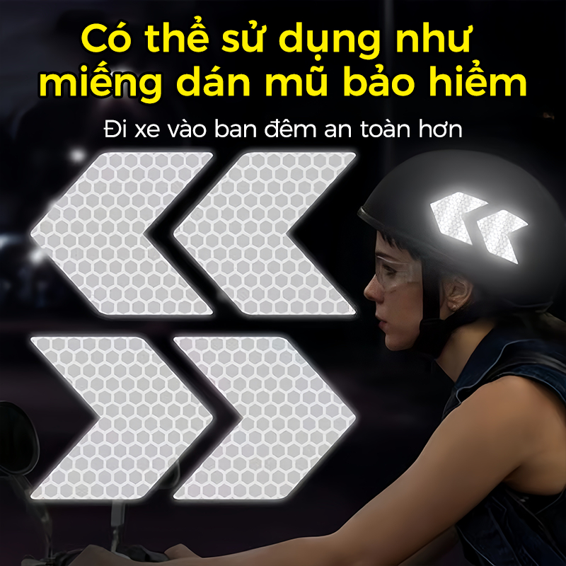 5 Miếng Dán Phản Quang Cảnh Báo Chống Va Chạm Chống Thấm Nước Phản xạ mạnh An Toàn Hình Ngôi Sao Cho Ô Tô, Xe Máy