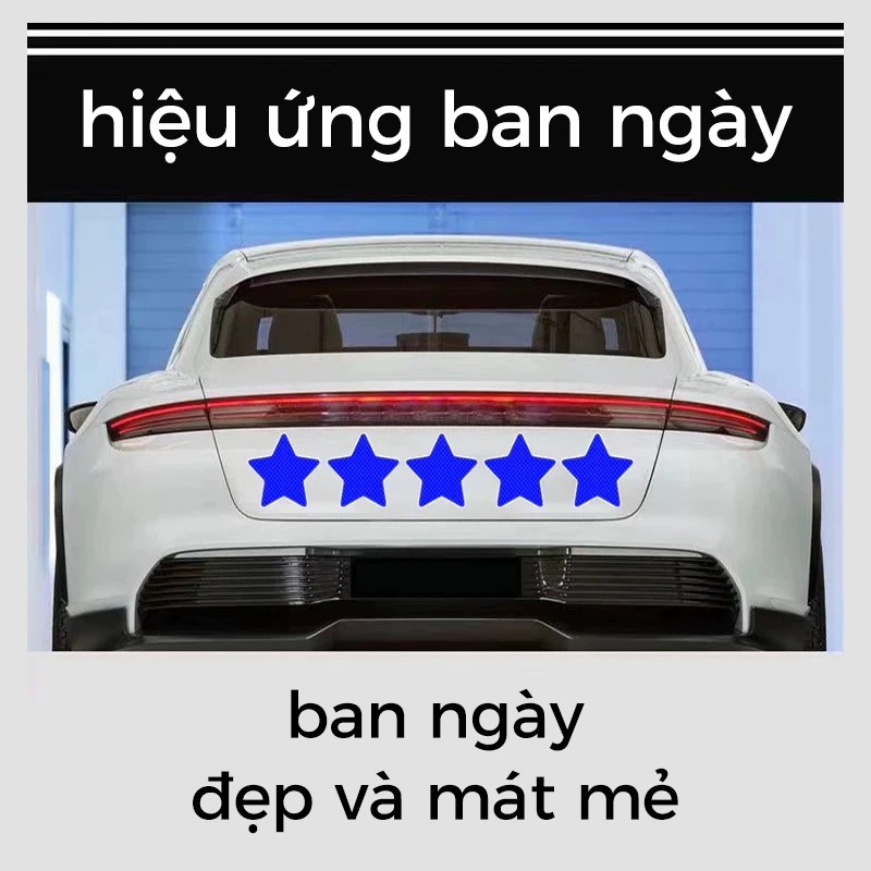 5 Miếng Dán Phản Quang Cảnh Báo Chống Va Chạm Chống Thấm Nước Phản xạ mạnh An Toàn Hình Ngôi Sao Cho Ô Tô, Xe Máy