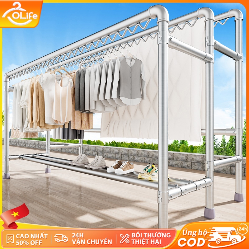 𝐎𝐥𝐢𝐟𝐞 Giá Treo Quần Áo Ống Thép Giày Dép Kệ Treo Quần Áo Cao Cấp  Sào Phơi Đồ Chắc Chắn Tiện Lợi