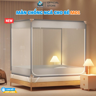 Màn Chống Ngã, Màn Khung Thép Chắn Giường Ngăn Bé Ngã, Lắp Đặt Không Cần Khoan - M01