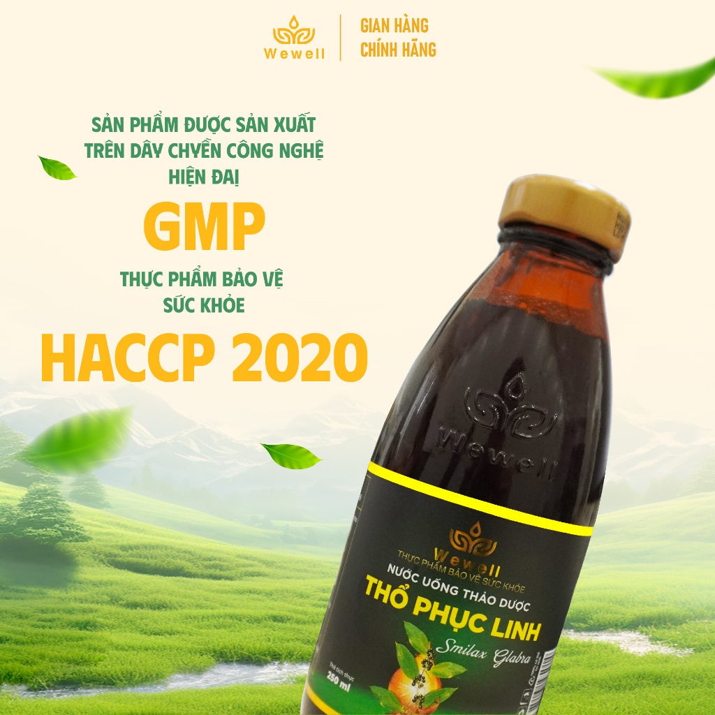 [Thùng 24 chai] Nước uống thảo dược Thổ phục linh [Chai thủy tinh 250ml]
