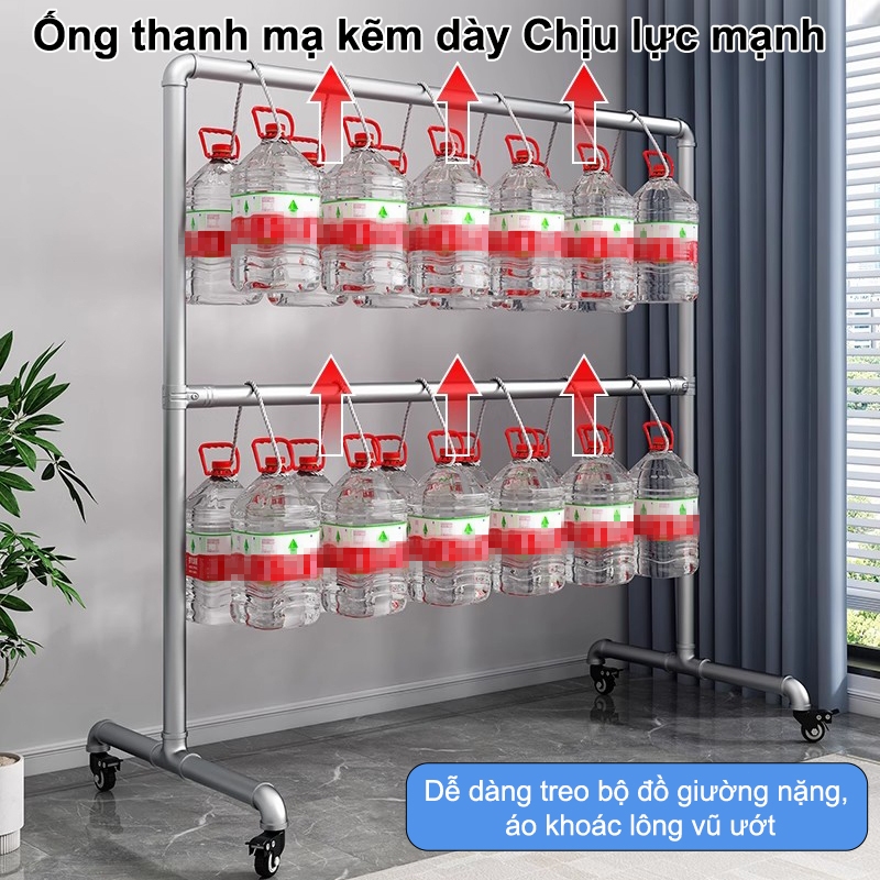 𝐎𝐥𝐢𝐟𝐞 Kệ Treo Quần Ao 2 Tầng Giá Treo Quần Áo Có Móc Chống Gió Sử Dụng Trong Nhà Và Ngoài Trời  Sào Phơi Đồ Ống Thép