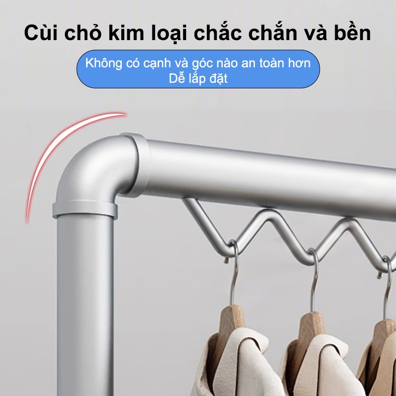 𝐎𝐥𝐢𝐟𝐞 Kệ Treo Quần Ao 2 Tầng Giá Treo Quần Áo Có Móc Chống Gió Sử Dụng Trong Nhà Và Ngoài Trời  Sào Phơi Đồ Ống Thép
